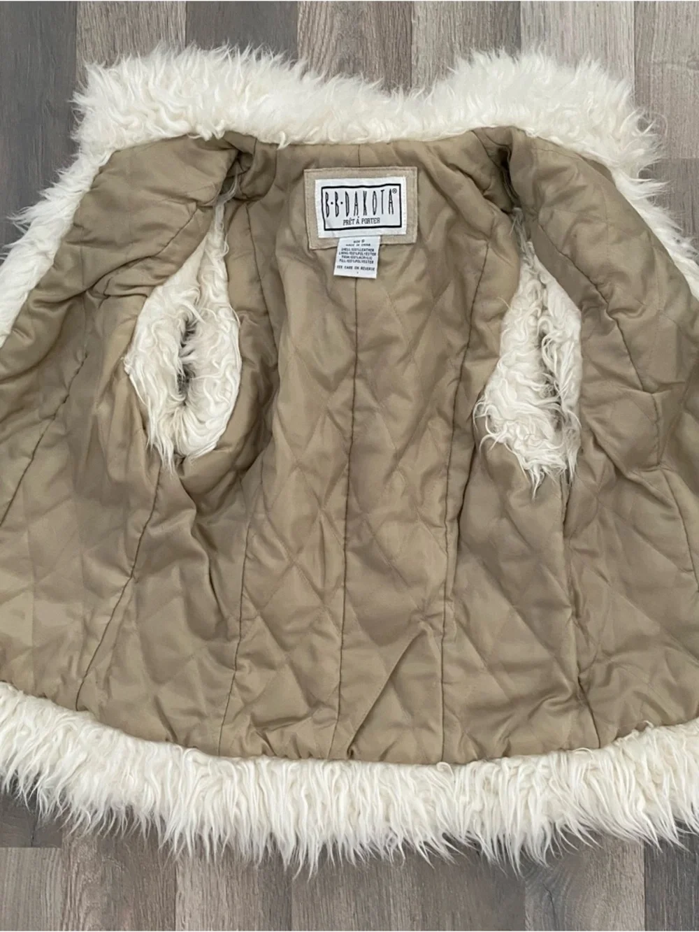 Vintage Suede Faux Fur Vest Boho Western - Picture 6 of 12